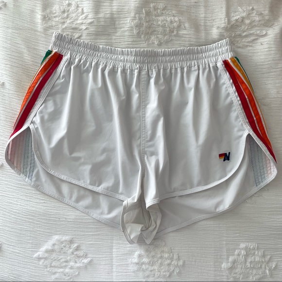 Aviator Nation Women’s Shorts Rainbow 5 stripe flex - Picture 3 of 5
